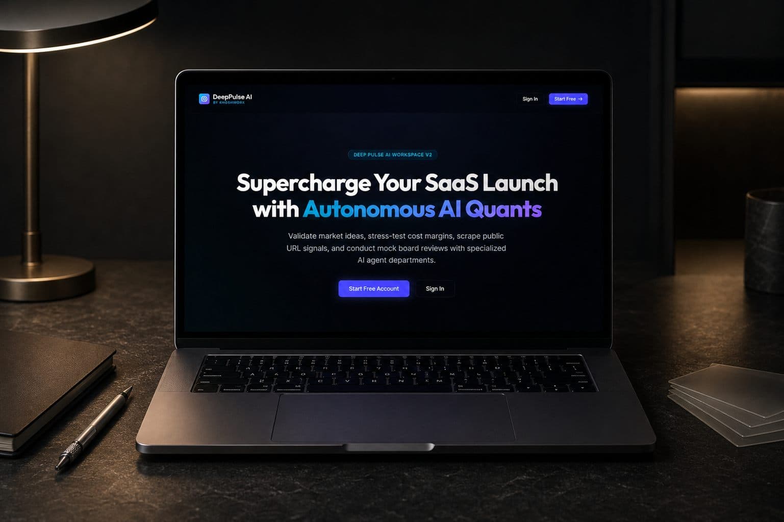 DeepPulse AI shown in a focused product strategy workspace