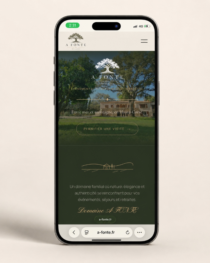 Domaine A Fonte mobile layout