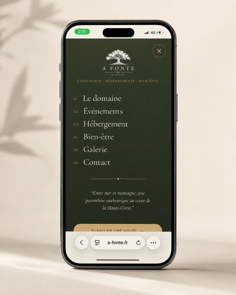 Domaine A Fonte mobile navigation